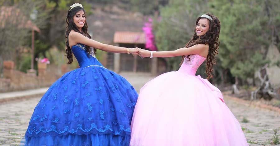 two girls in ball gown