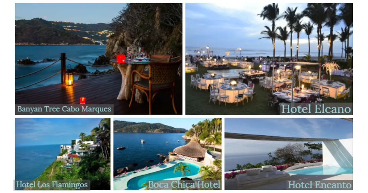 A collage of the Best Hotels in Acapulco Mexico